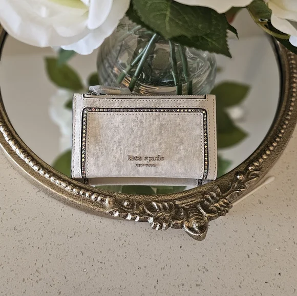 Kate Spade New York Small Crystal-Trim Bifold Wallet - Picture 3 of 8